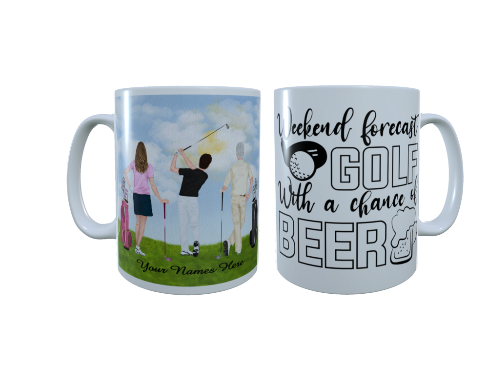 Golf Friends Custom Mug, Personalised Mug, Design Your Own Golf